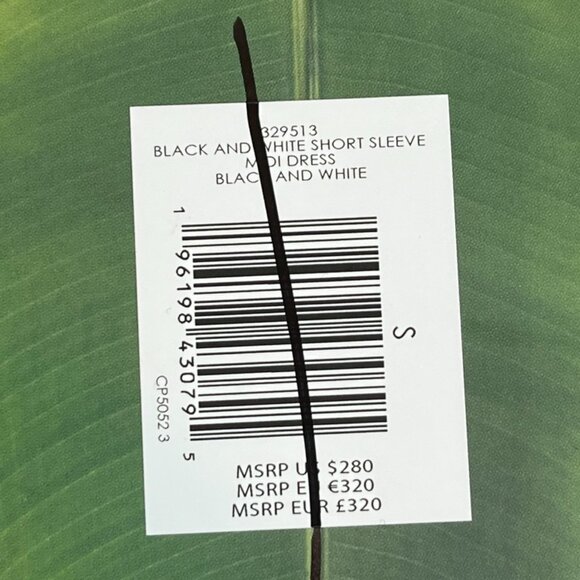 NEW with Tags Farm Rio twisted cotton midi dress in Black and White Size Small - Picture 10 of 10